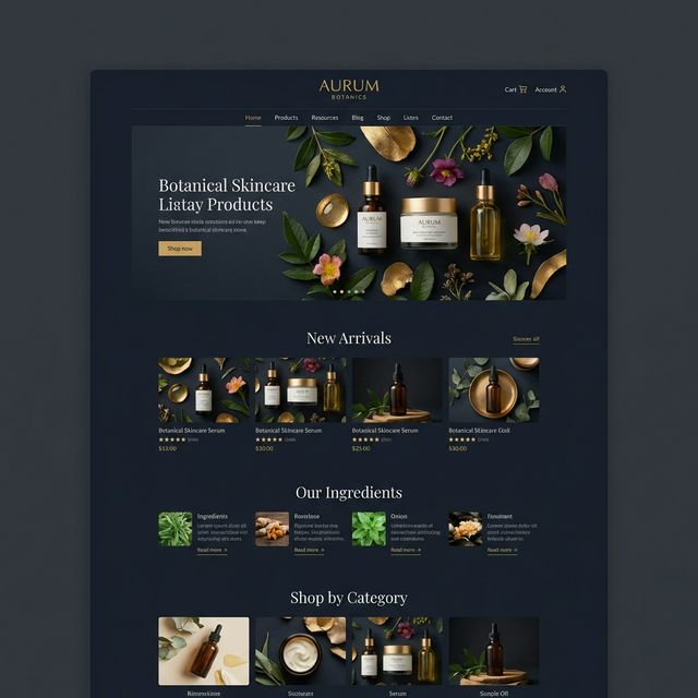 Luxe Botanicals e-commerce website