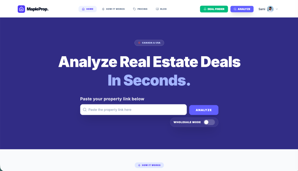 MapleProp real estate analysis platform